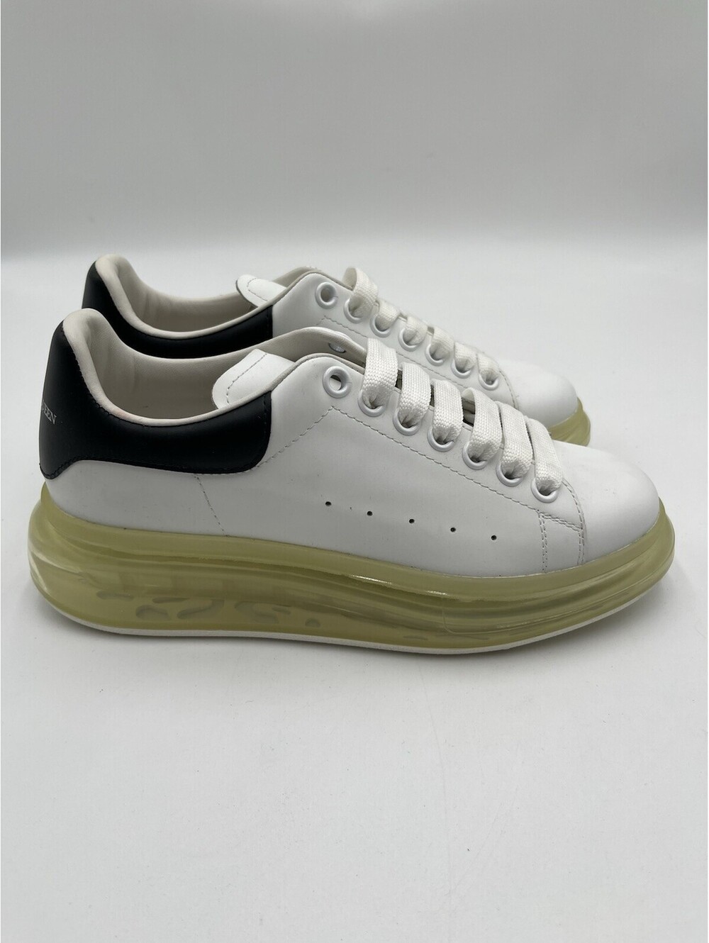 Alexander McQueen Oversized sneaker transparent sole black heel tab Size 38